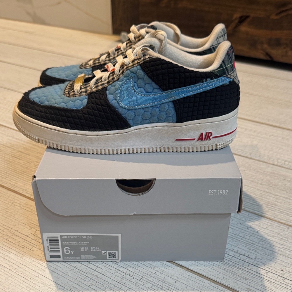 Nike Air Force 1 LV8 Black White Red “multi-material” - size 6